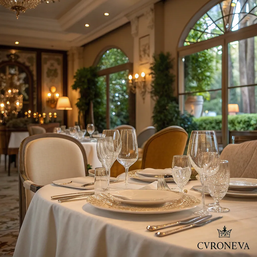Elegant dining setting at CYRONVEXA